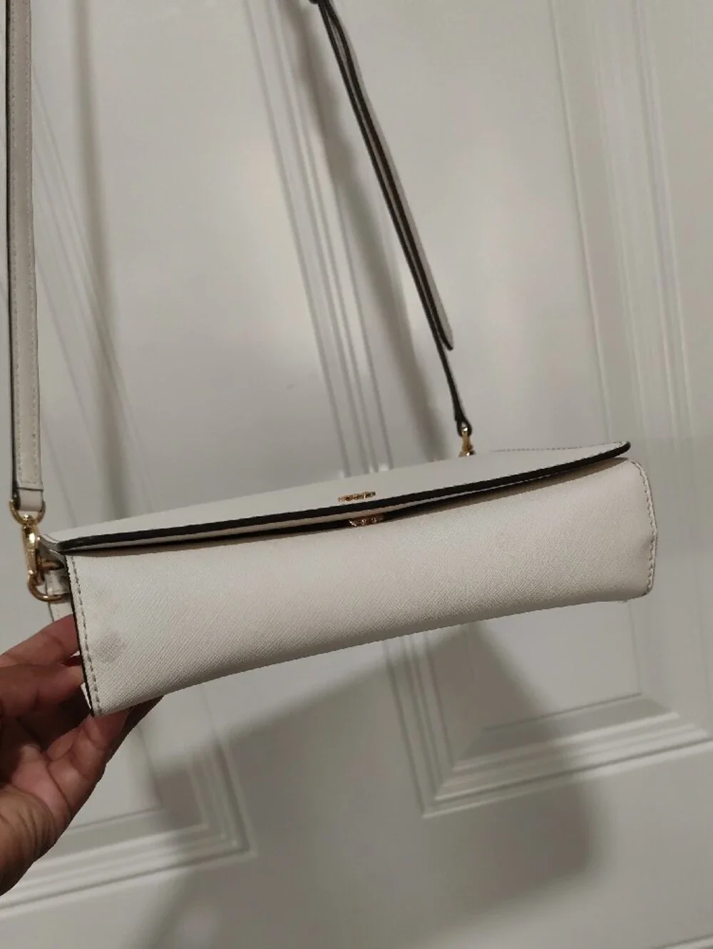 Tory Burch Cream Crossbody Bag with Gold Logo